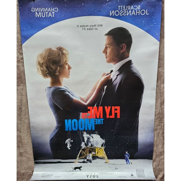 Fly Me To The Moon Movie Poster 27x40" Scarlett Johansson Channing Tatum - Picture 7 of 8